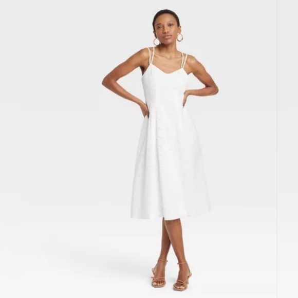 A New Day White Eyelet Midi Sundress Medium NWT - Picture 14 of 14